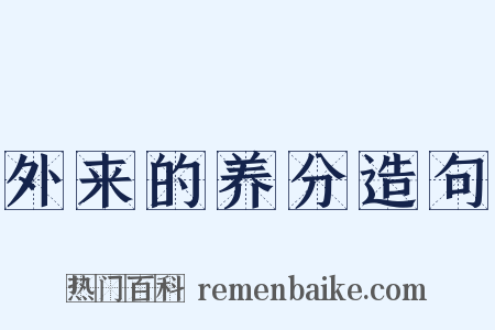 外来的养分造句是什么意思的图片